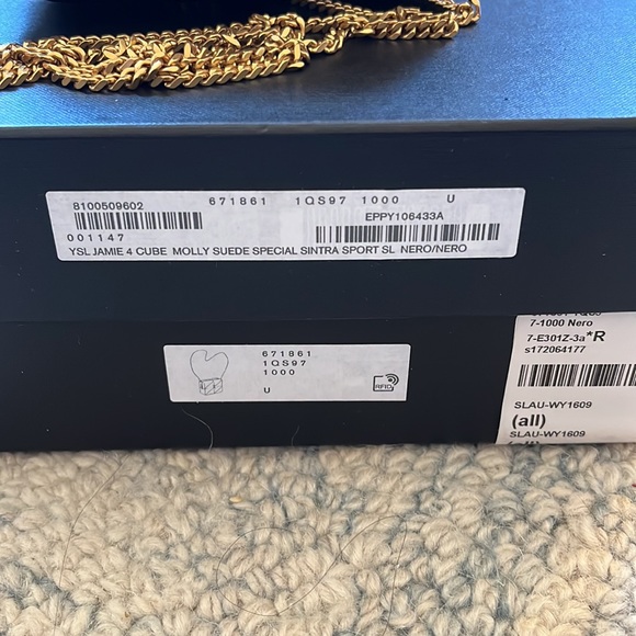 YSL Saint Laurent Jamie Cube Molly Suede Nero/Nero bag - Picture 9 of 11